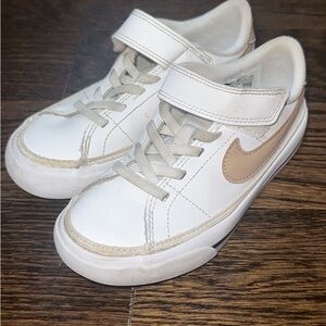 Nike court, Legacy Kids White and Tan Sneakers size 11 C
